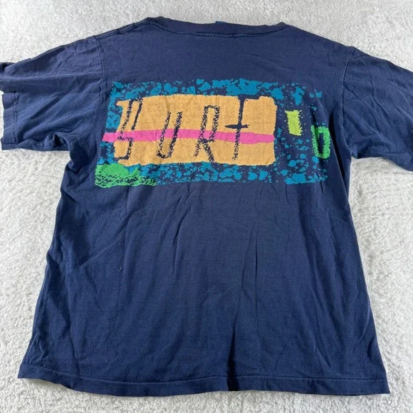 Vintage Ocean Pacific Double‎ Sided Single Stitch Surf Shirt Blue Navy Medium OP - Picture 6 of 8